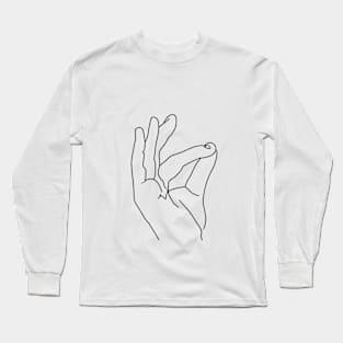 Hand Minimalist Line Art Long Sleeve T-Shirt